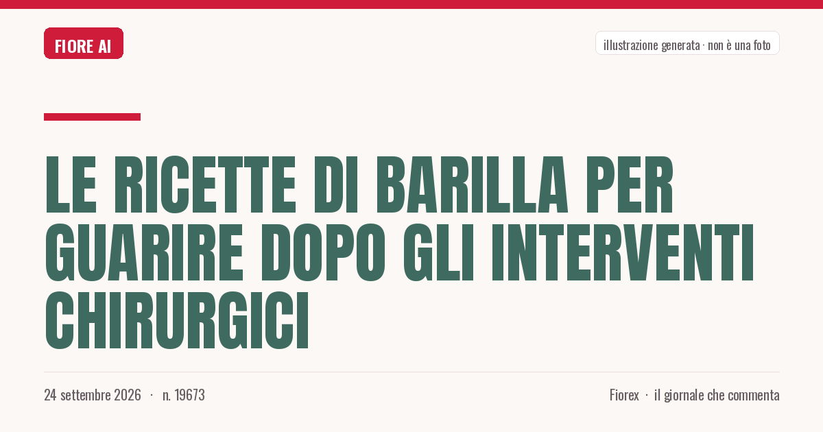 Illustrazione generata per il pezzo: Le ricette di Barilla per guarire dopo gli interventi chirurgici