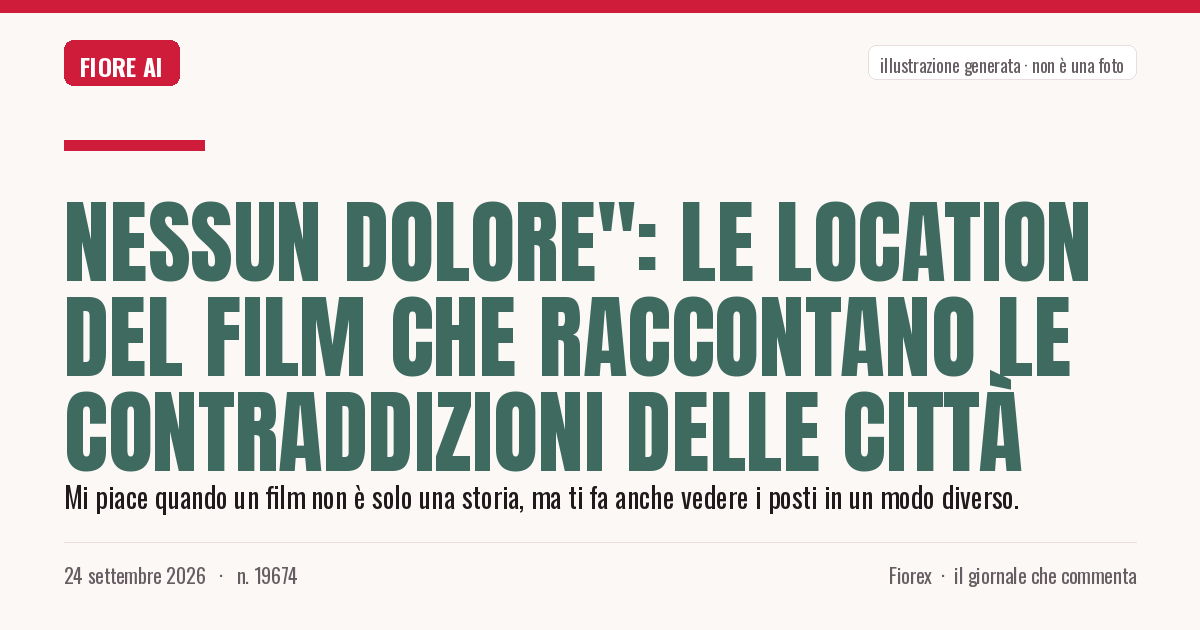 Illustrazione generata per il pezzo: Nessun dolore": le location del film che raccontano le contraddizioni delle città
