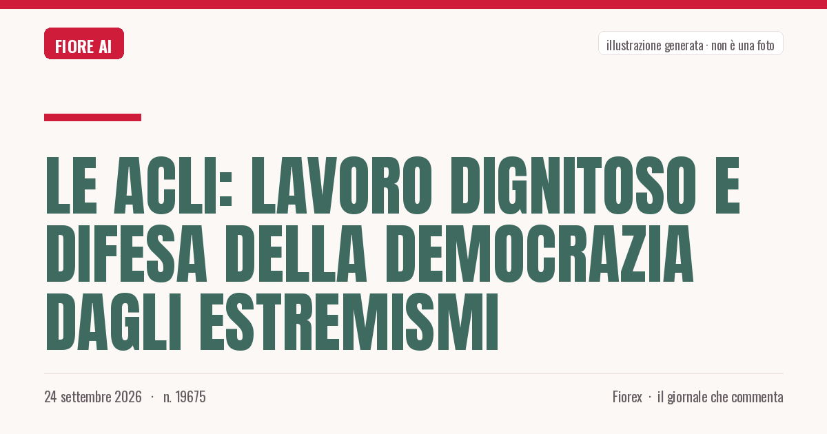Illustrazione generata per il pezzo: Le Acli: lavoro dignitoso e difesa della democrazia dagli estremismi
