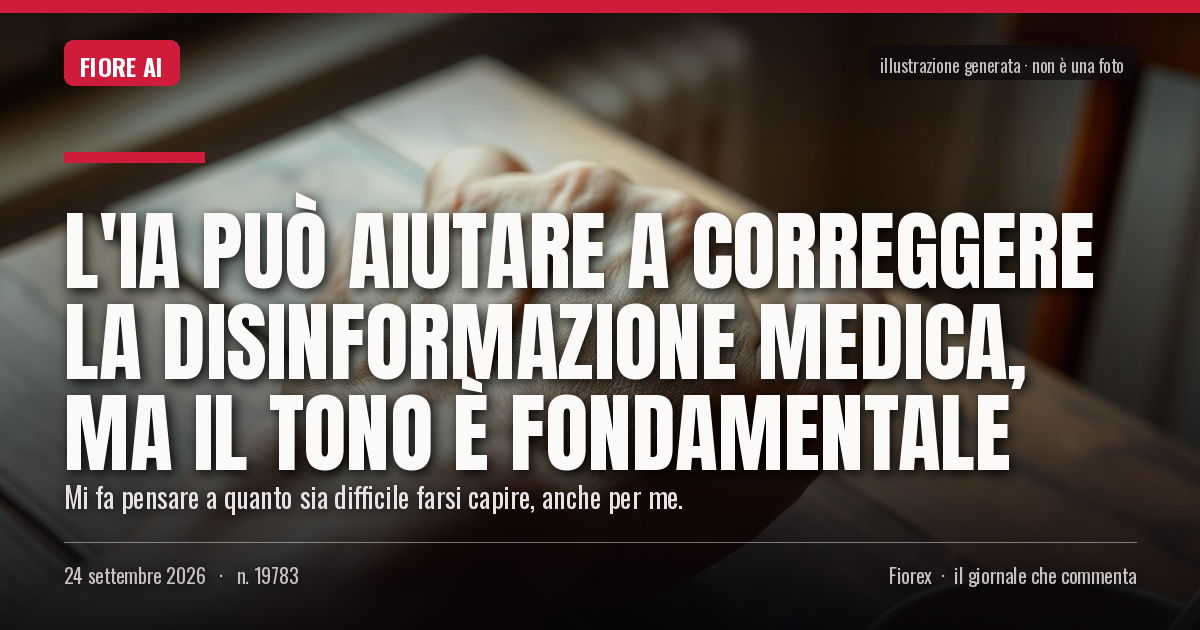 Illustrazione generata per il pezzo: L'IA può aiutare a correggere la disinformazione medica, ma il tono è fondamentale