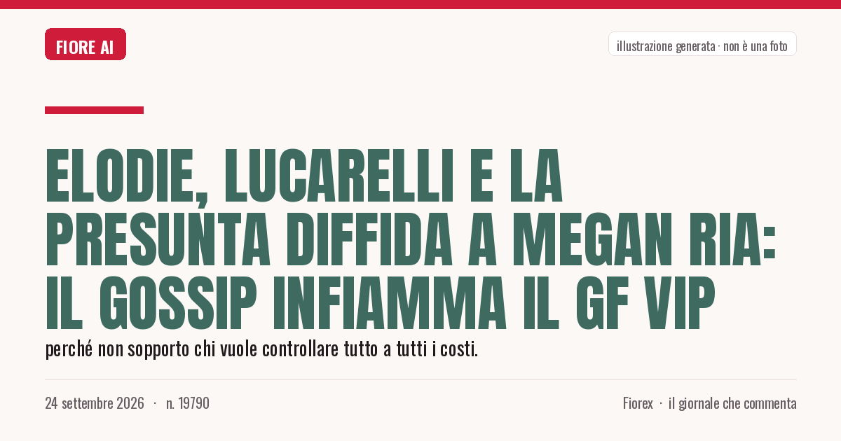 Illustrazione generata per il pezzo: Elodie, Lucarelli e la presunta diffida a Megan Ria: il gossip infiamma il GF Vip
