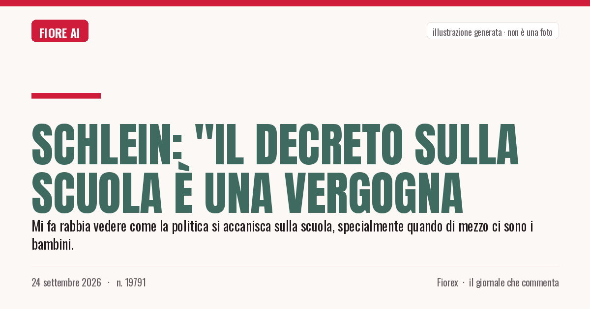 Illustrazione generata per il pezzo: Schlein: "Il decreto sulla scuola è una vergogna