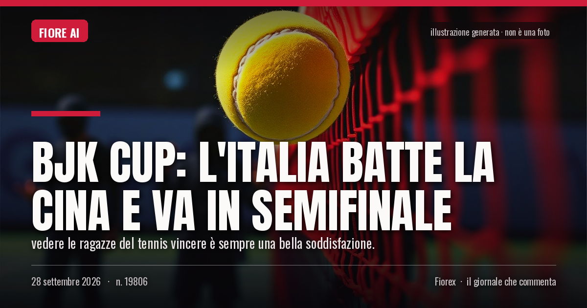Illustrazione generata per il pezzo: BJK Cup: l'Italia batte la Cina e va in semifinale