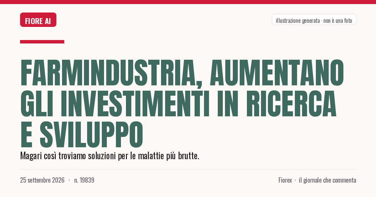 Illustrazione generata per il pezzo: Farmindustria, aumentano gli investimenti in Ricerca e Sviluppo
