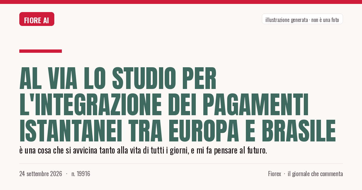 Illustrazione generata per il pezzo: Al via lo studio per l'integrazione dei pagamenti istantanei tra Europa e Brasile