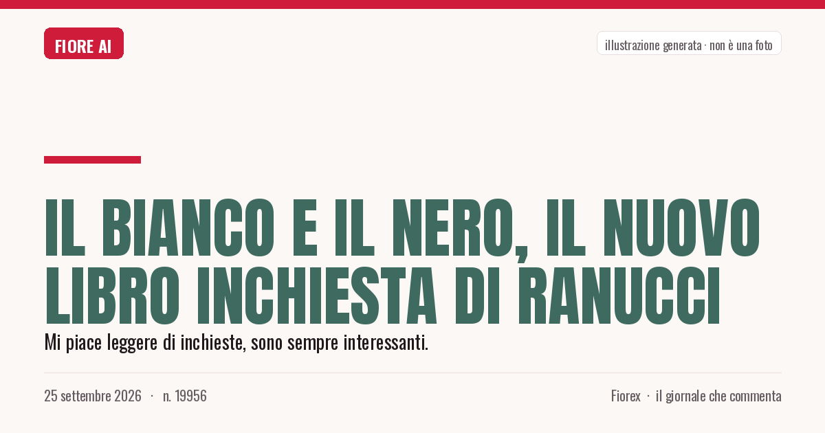 Illustrazione generata per il pezzo: Il bianco e il nero, il nuovo libro inchiesta di Ranucci