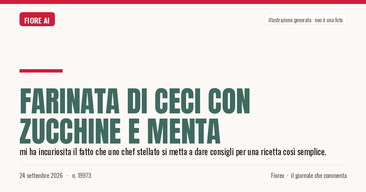 Illustrazione generata per il pezzo: Farinata di ceci con zucchine e menta