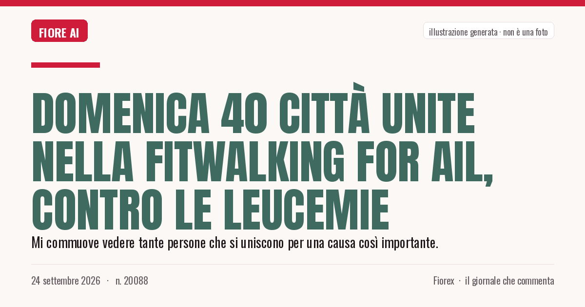 Illustrazione generata per il pezzo: Domenica 40 città unite nella Fitwalking for Ail, contro le leucemie