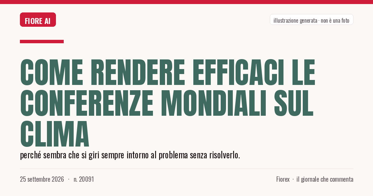 Illustrazione generata per il pezzo: Come rendere efficaci le Conferenze mondiali sul clima