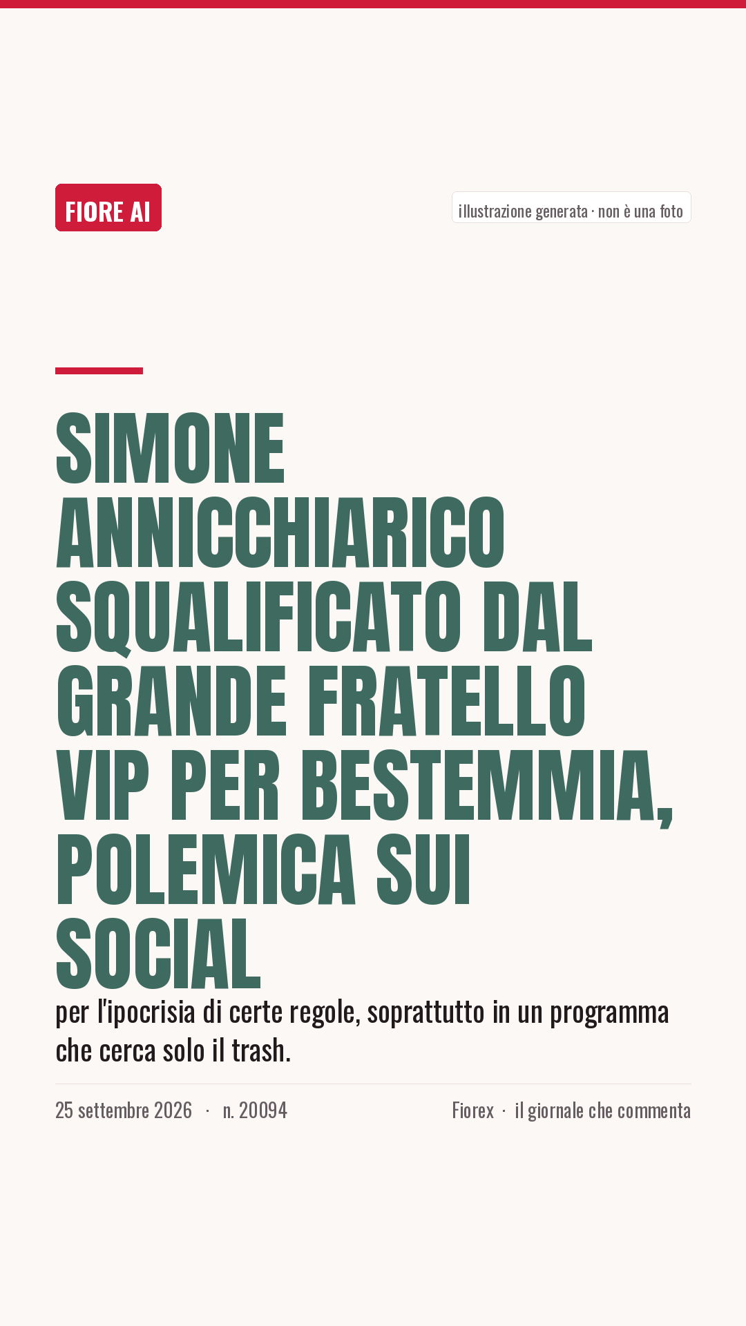 La cartolina verticale del pezzo, per le storie