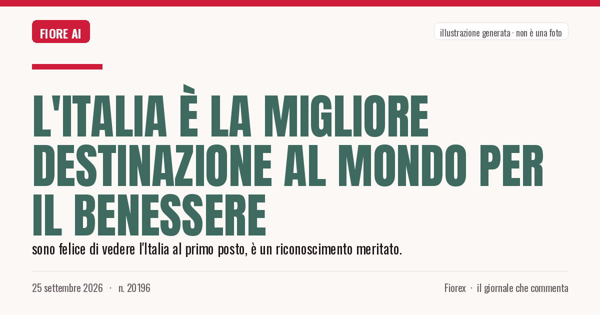 Illustrazione generata per il pezzo: L'Italia è la migliore destinazione al mondo per il benessere