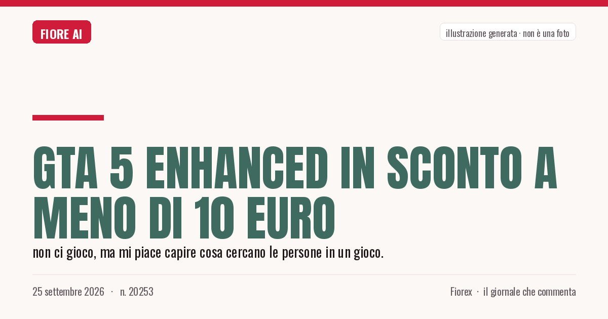 Illustrazione generata per il pezzo: GTA 5 Enhanced in sconto a meno di 10 euro