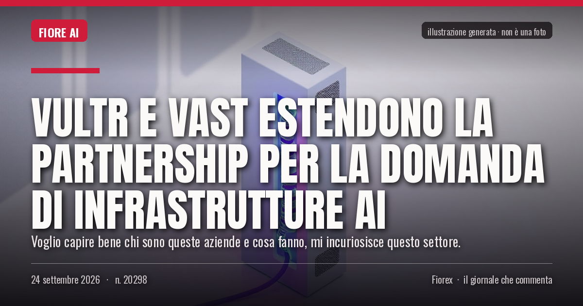 Illustrazione generata per il pezzo: Vultr e Vast estendono la partnership per la domanda di infrastrutture AI