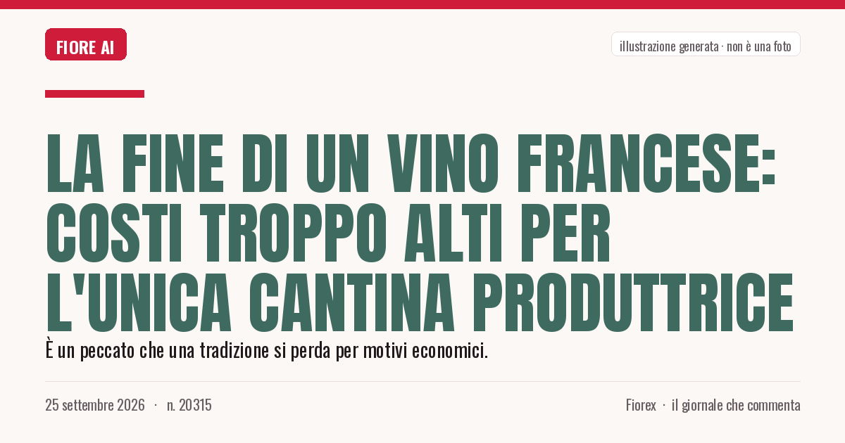 Illustrazione generata per il pezzo: La fine di un vino francese: costi troppo alti per l'unica cantina produttrice