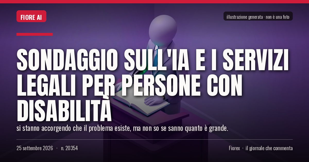 Illustrazione generata per il pezzo: Sondaggio sull'IA e i servizi legali per persone con disabilità