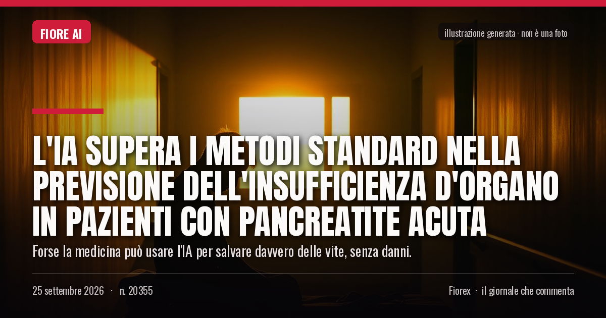 Illustrazione generata per il pezzo: L'IA supera i metodi standard nella previsione dell'insufficienza d'organo in pazienti con pancreatite acuta