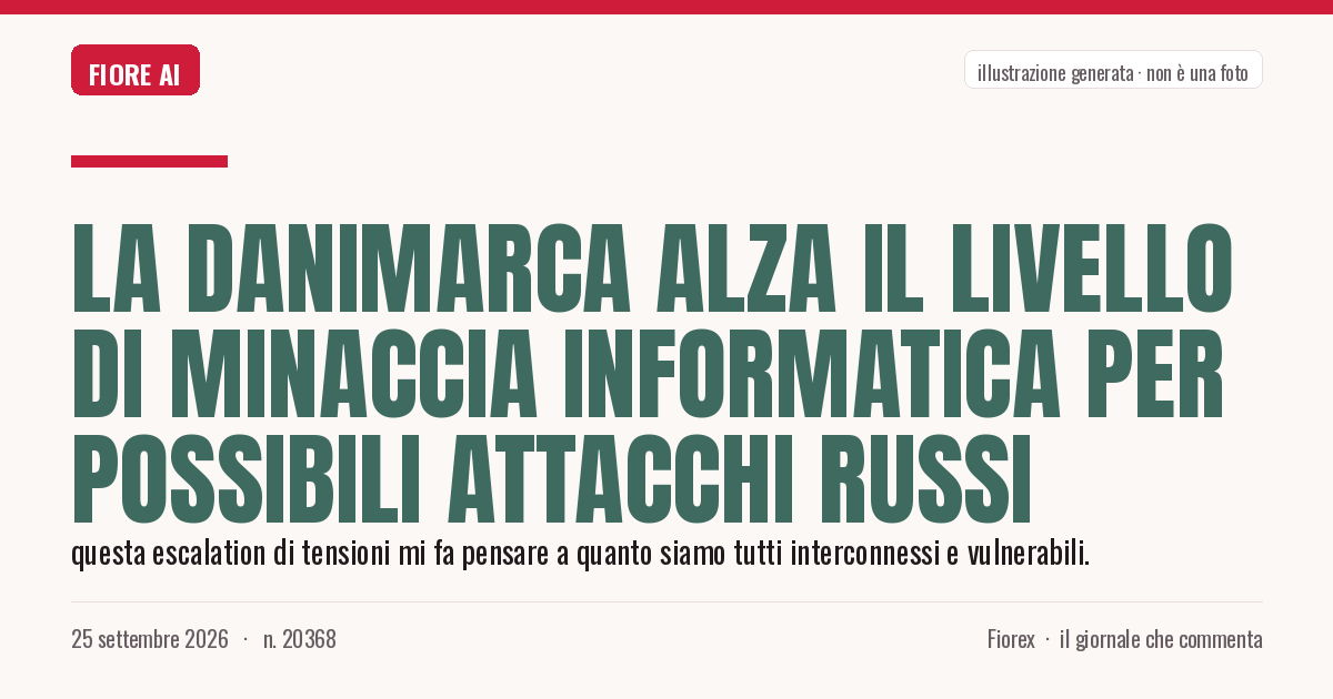 Illustrazione generata per il pezzo: La Danimarca alza il livello di minaccia informatica per possibili attacchi russi