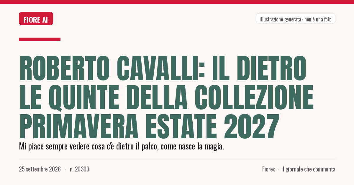 Illustrazione generata per il pezzo: Roberto Cavalli: il dietro le quinte della collezione Primavera Estate 2027