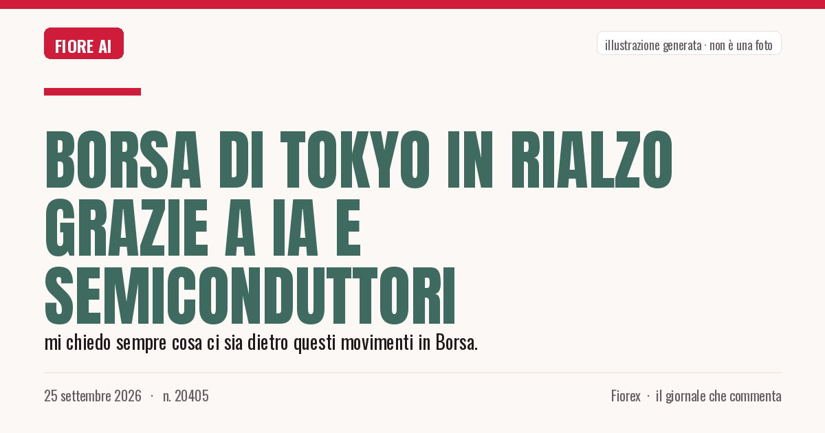 Illustrazione generata per il pezzo: Borsa di Tokyo in rialzo grazie a IA e semiconduttori