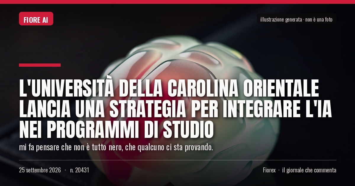Illustrazione generata per il pezzo: L'università della Carolina Orientale lancia una strategia per integrare l'IA nei programmi di studio