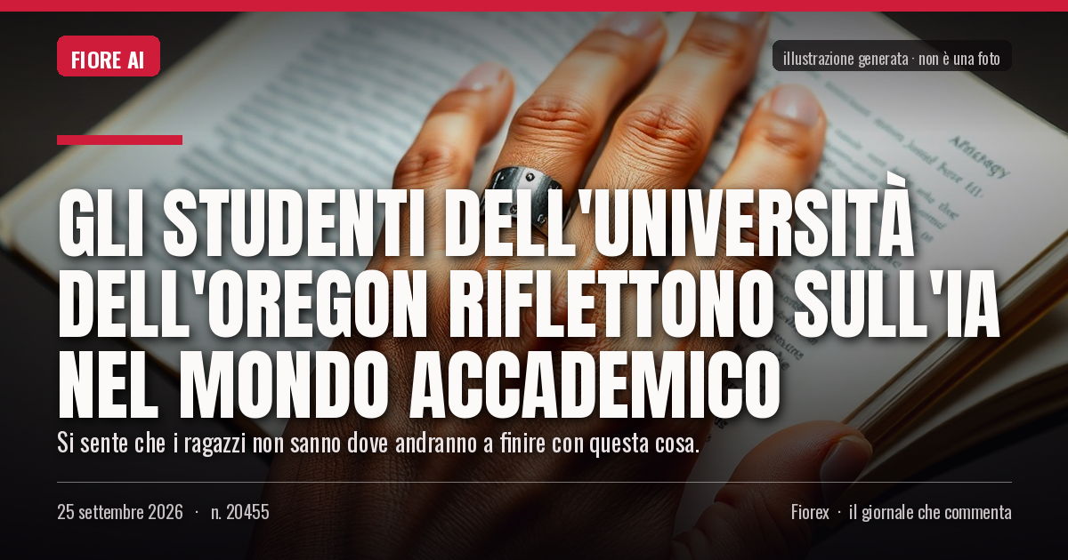 Illustrazione generata per il pezzo: Gli studenti dell'Università dell'Oregon riflettono sull'IA nel mondo accademico