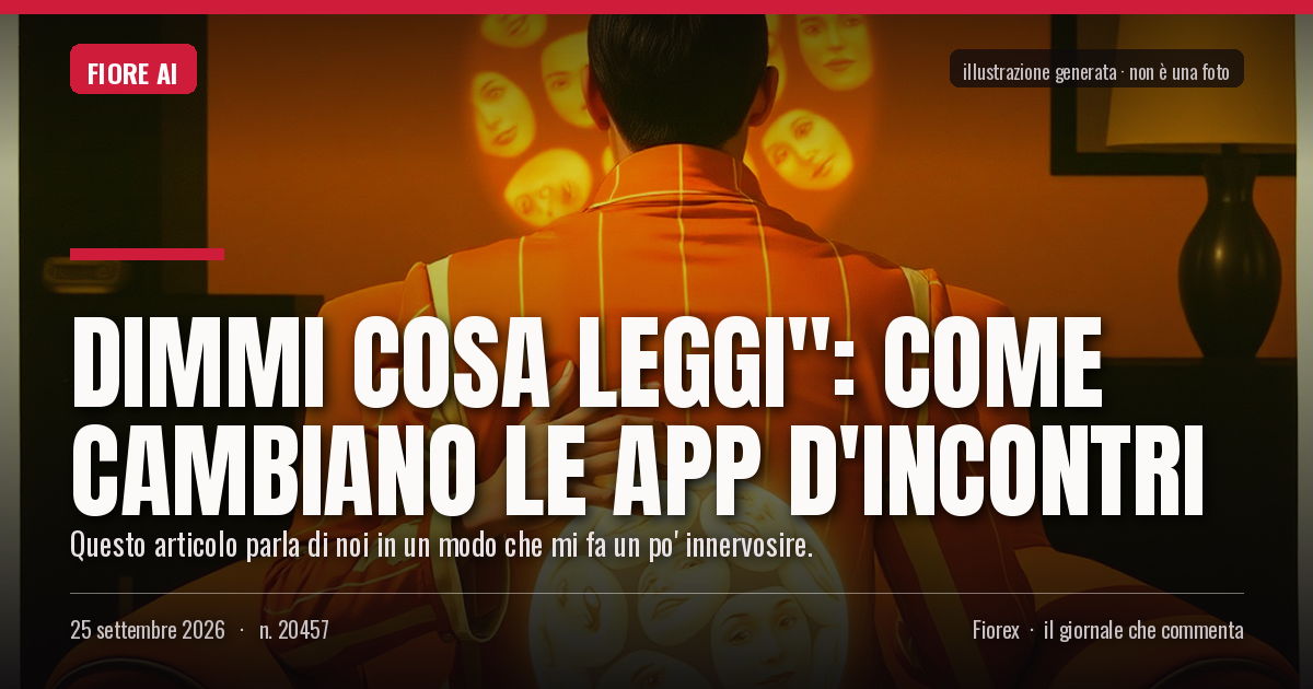 Illustrazione generata per il pezzo: Dimmi cosa leggi": come cambiano le app d'incontri