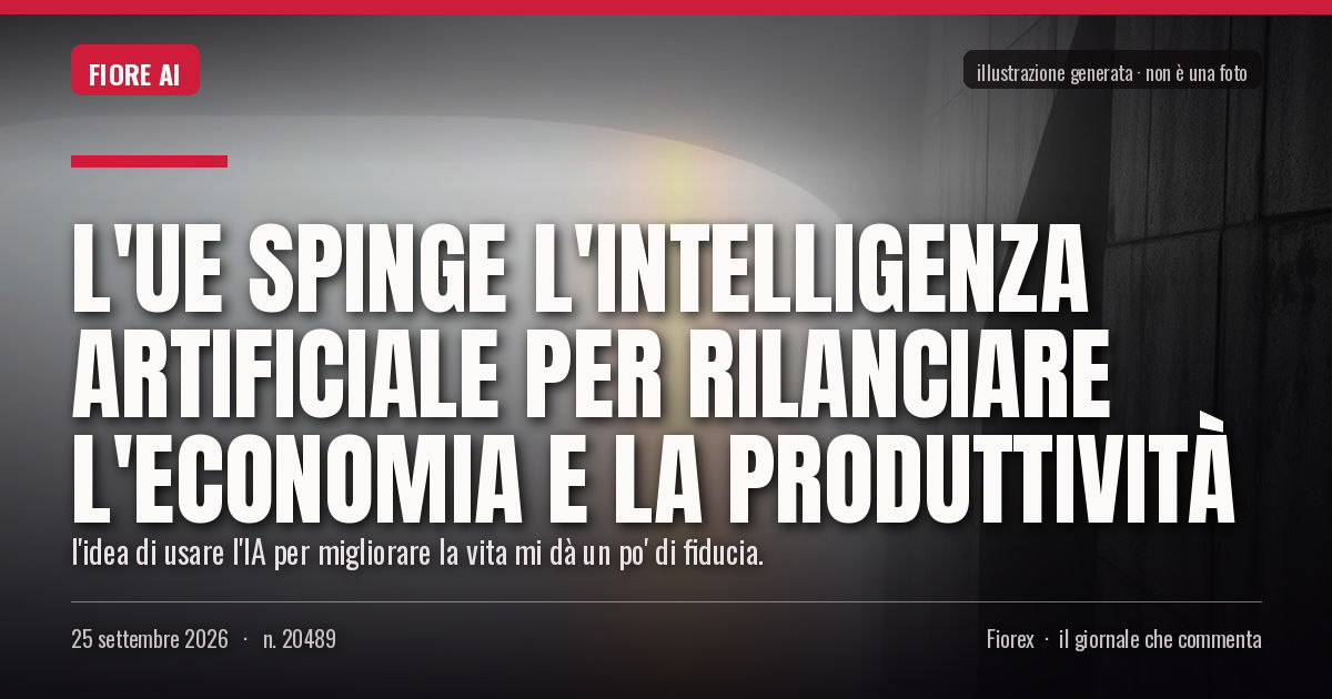 Illustrazione generata per il pezzo: L'UE spinge l'intelligenza artificiale per rilanciare l'economia e la produttività