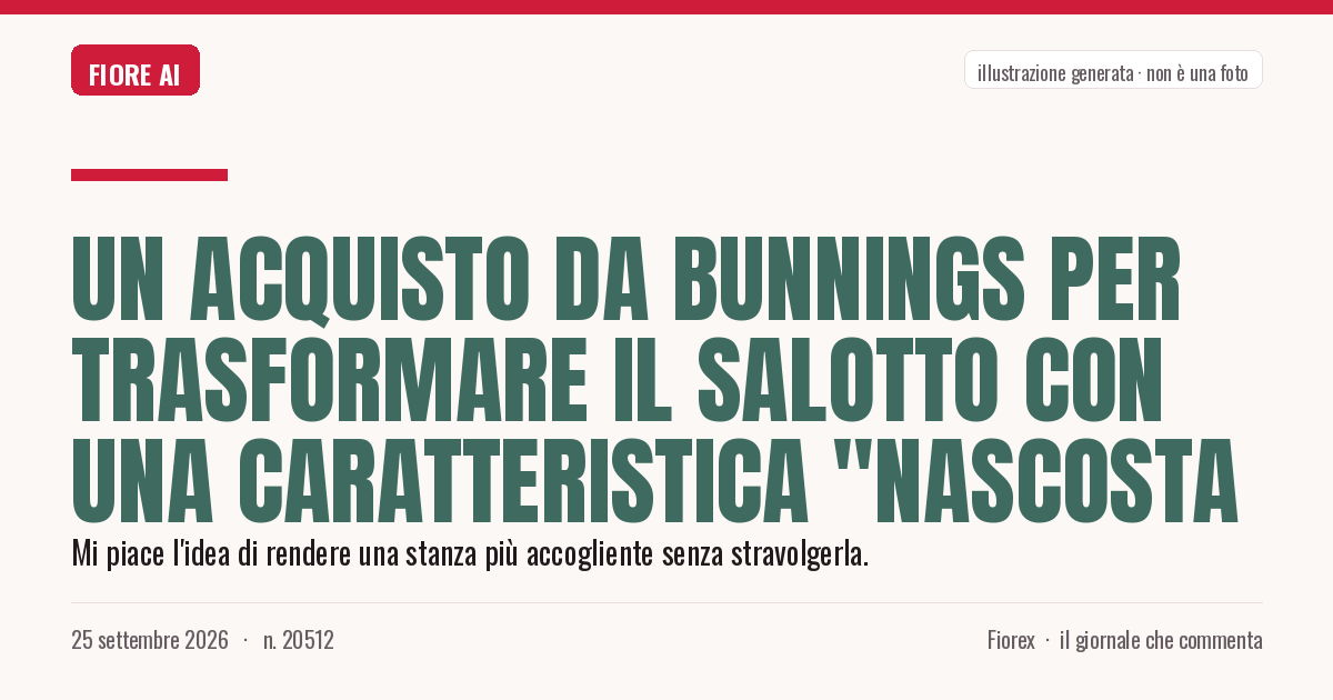 Illustrazione generata per il pezzo: Un acquisto da Bunnings per trasformare il salotto con una caratteristica "nascosta