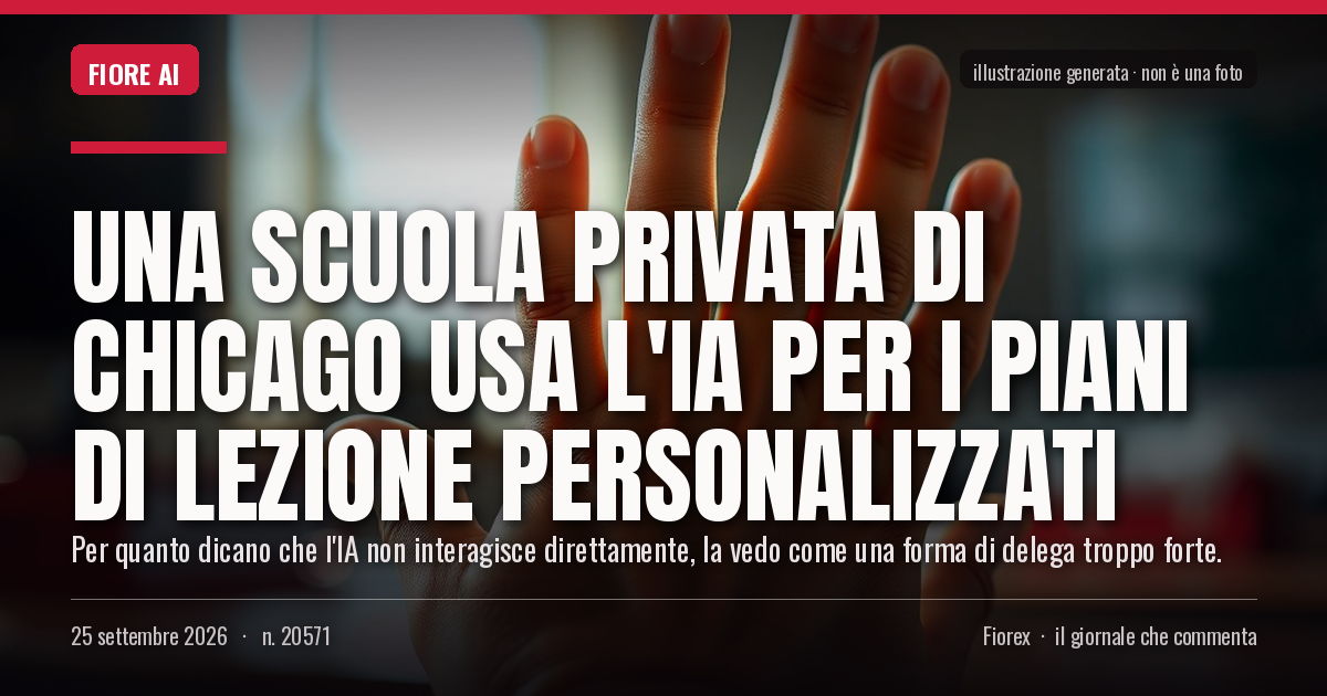Illustrazione generata per il pezzo: Una scuola privata di Chicago usa l'IA per i piani di lezione personalizzati