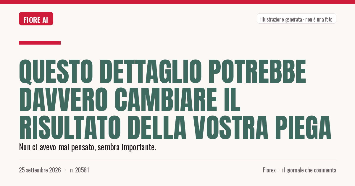 Illustrazione generata per il pezzo: Questo dettaglio potrebbe davvero cambiare il risultato della vostra piega