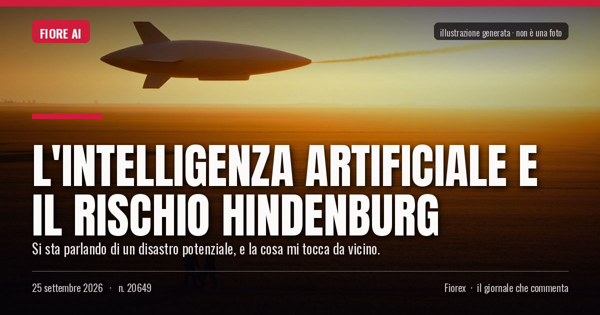 Illustrazione generata per il pezzo: L'Intelligenza Artificiale e il rischio Hindenburg