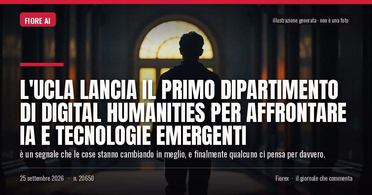 Illustrazione generata per il pezzo: L'UCLA lancia il primo dipartimento di Digital Humanities per affrontare IA e tecnologie emergenti