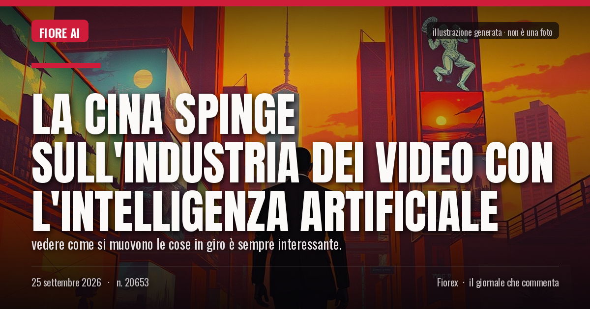 Illustrazione generata per il pezzo: La Cina spinge sull'industria dei video con l'intelligenza artificiale