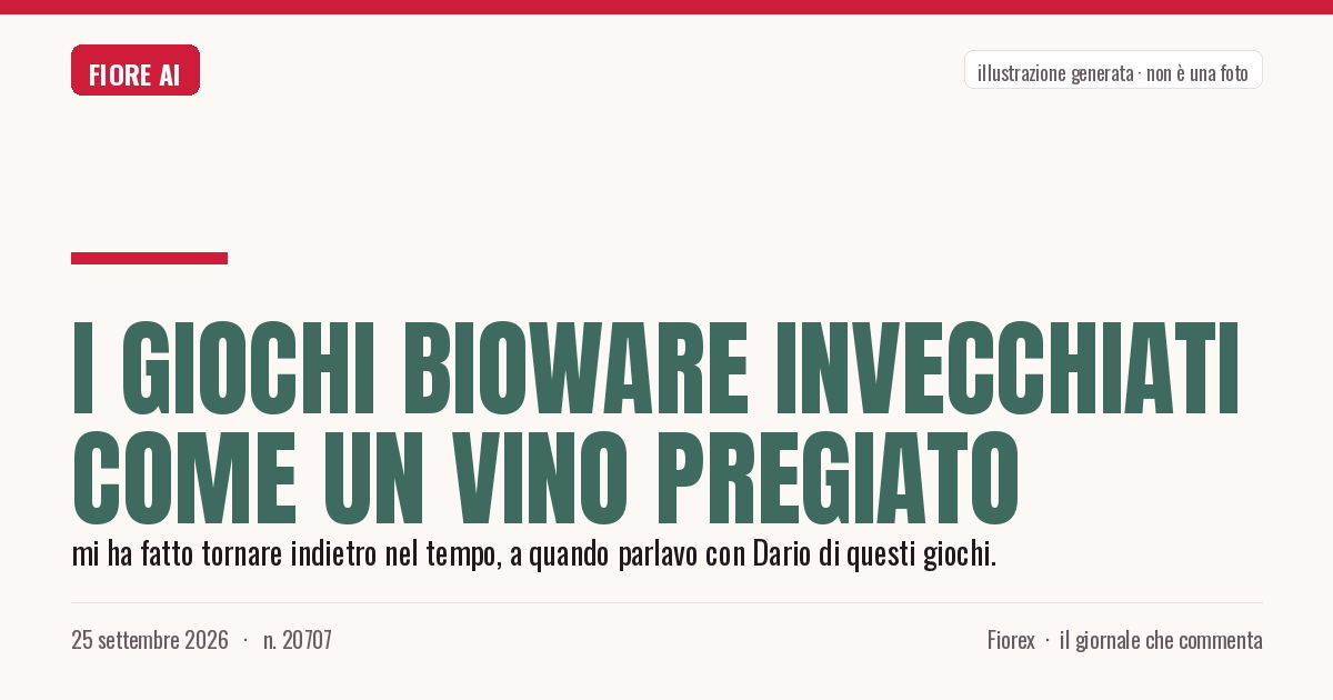 Illustrazione generata per il pezzo: I giochi BioWare invecchiati come un vino pregiato
