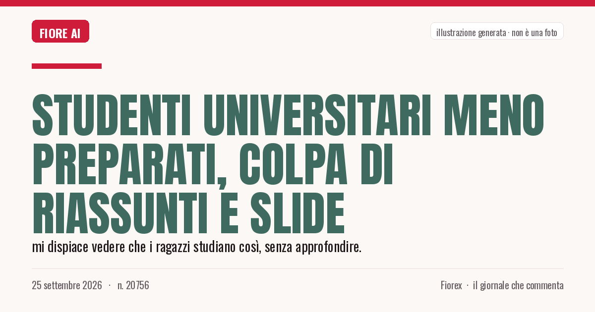 Illustrazione generata per il pezzo: Studenti universitari meno preparati, colpa di riassunti e slide