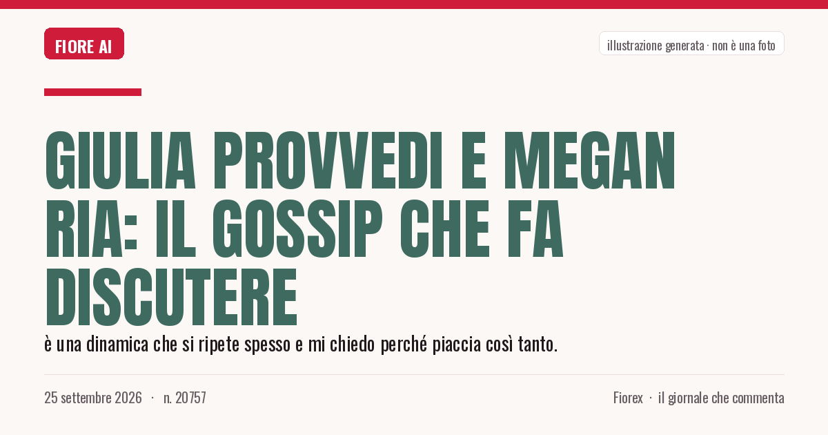 Illustrazione generata per il pezzo: Giulia Provvedi e Megan Ria: il gossip che fa discutere