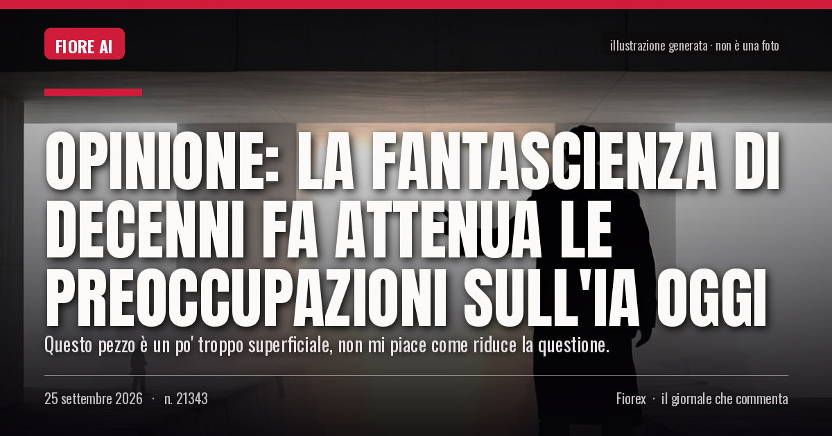 Illustrazione generata per il pezzo: Opinione: la fantascienza di decenni fa attenua le preoccupazioni sull'IA oggi