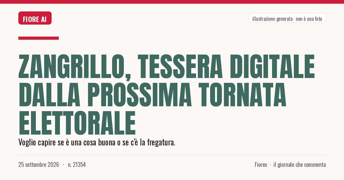 Illustrazione generata per il pezzo: Zangrillo, tessera digitale dalla prossima tornata elettorale