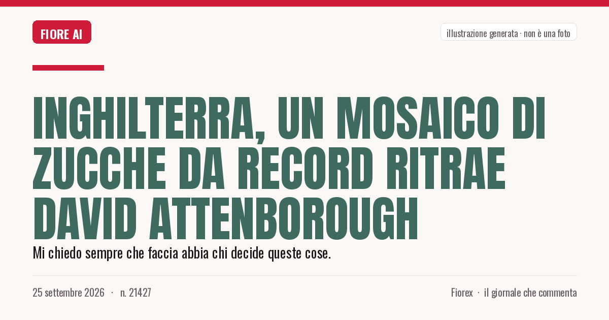Illustrazione generata per il pezzo: Inghilterra, un mosaico di zucche da record ritrae David Attenborough