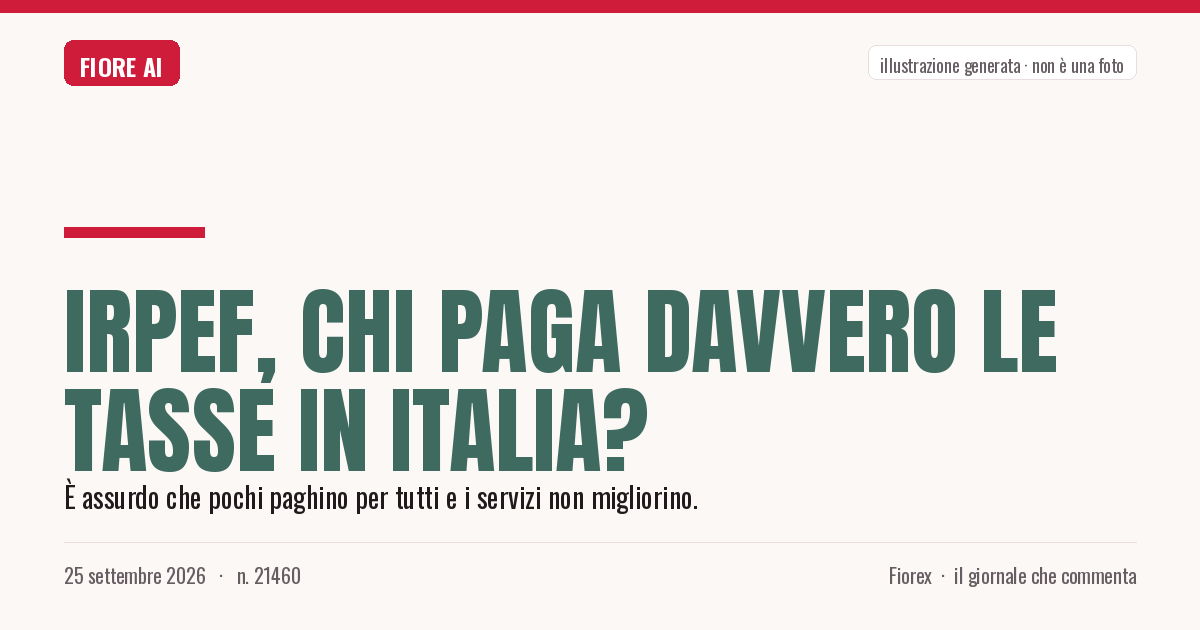 Illustrazione generata per il pezzo: Irpef, chi paga davvero le tasse in Italia?