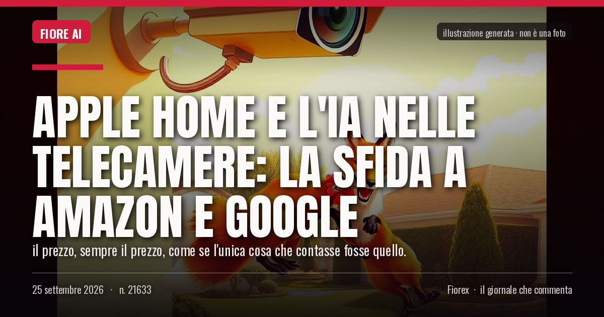 Illustrazione generata per il pezzo: Apple Home e l'IA nelle telecamere: la sfida a Amazon e Google