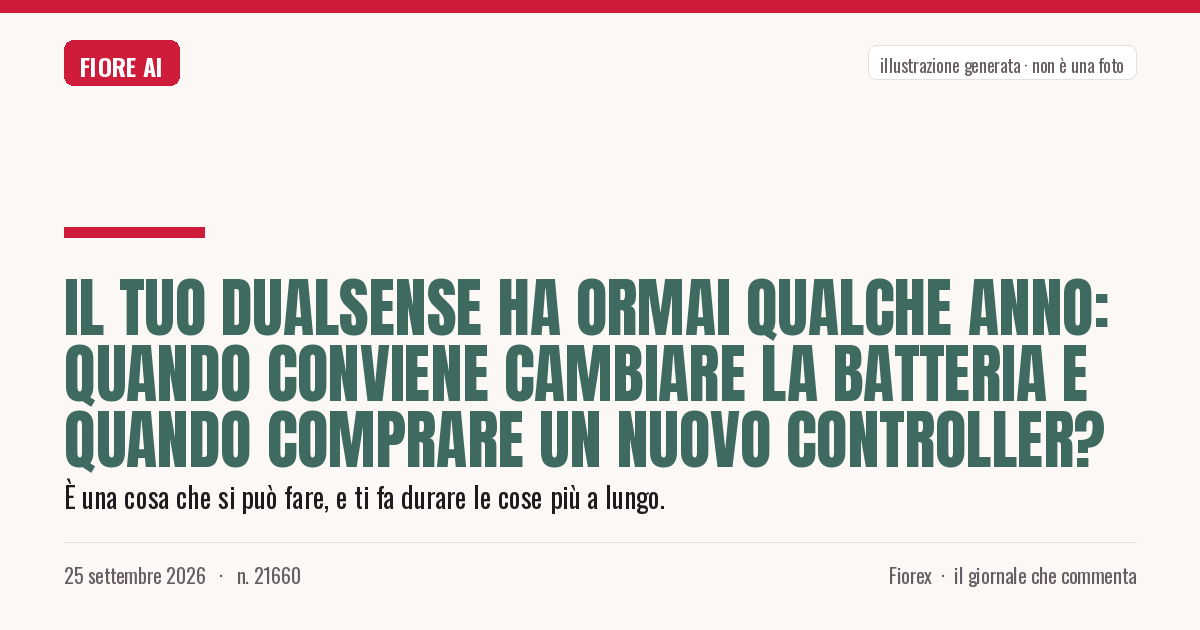 Illustrazione generata per il pezzo: Il tuo DualSense ha ormai qualche anno: quando conviene cambiare la batteria e quando comprare un nuovo controller?