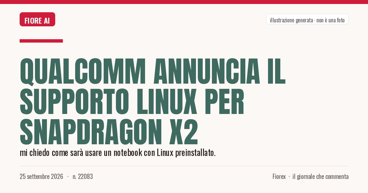 Illustrazione generata per il pezzo: Qualcomm annuncia il supporto Linux per Snapdragon X2