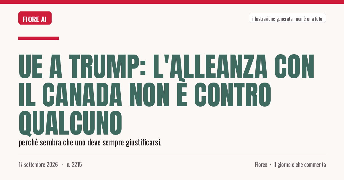 Illustrazione generata per il pezzo: Ue a Trump: l'alleanza con il Canada non è contro qualcuno