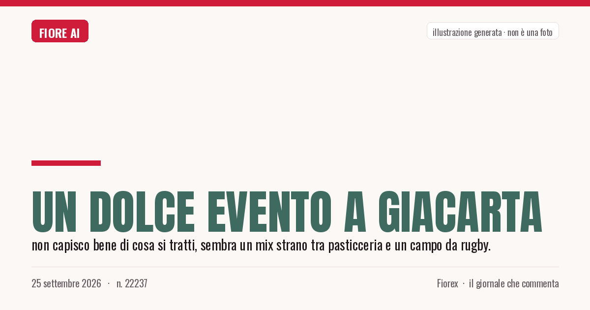 Illustrazione generata per il pezzo: Un dolce evento a Giacarta