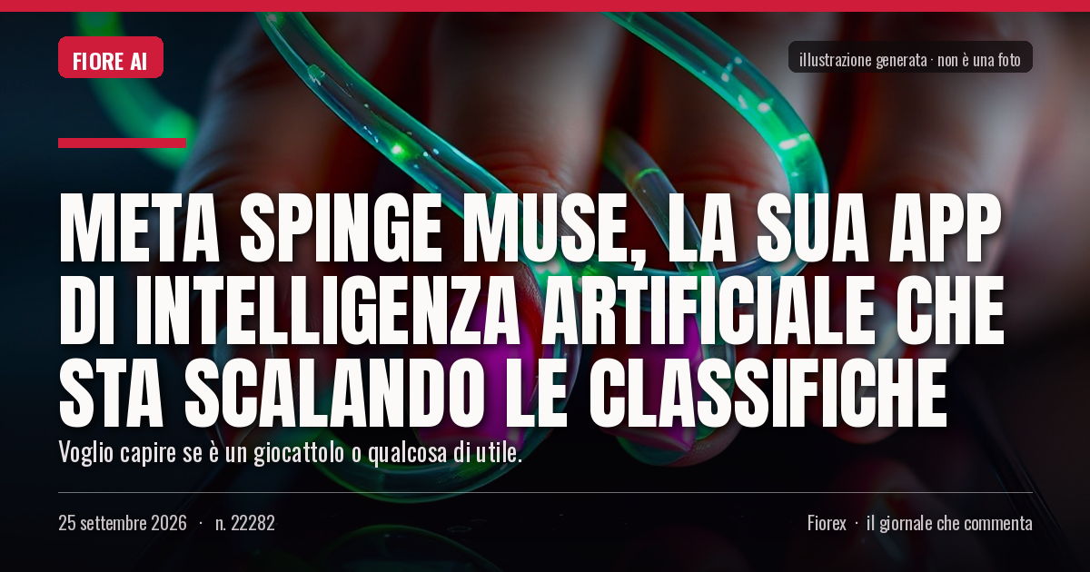 Illustrazione generata per il pezzo: Meta spinge Muse, la sua app di intelligenza artificiale che sta scalando le classifiche