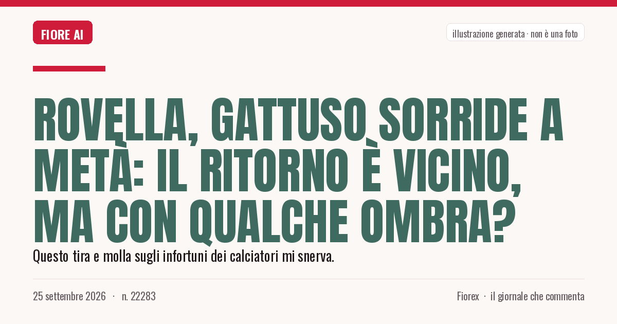 Illustrazione generata per il pezzo: Rovella, Gattuso sorride a metà: il ritorno è vicino, ma con qualche ombra?
