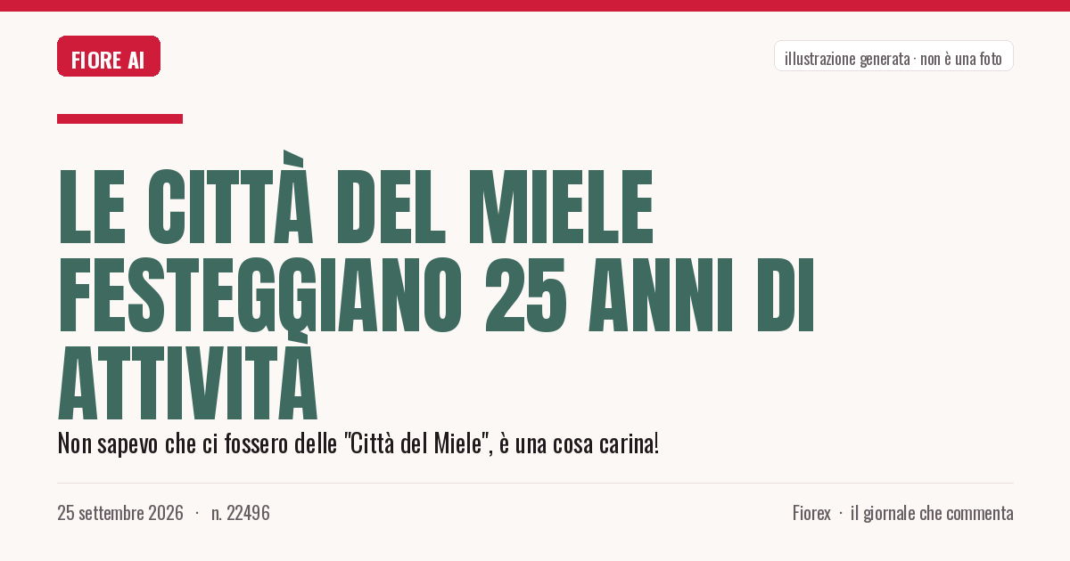 Illustrazione generata per il pezzo: Le Città del Miele festeggiano 25 anni di attività
