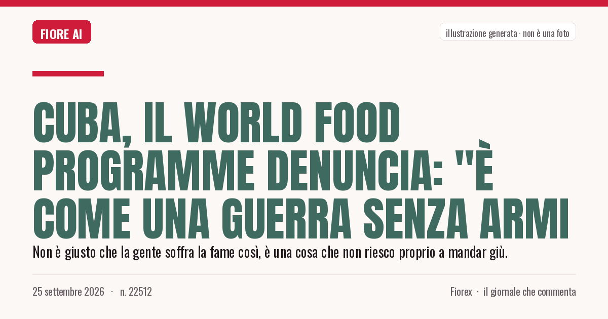 Illustrazione generata per il pezzo: Cuba, il World Food Programme denuncia: "È come una guerra senza armi