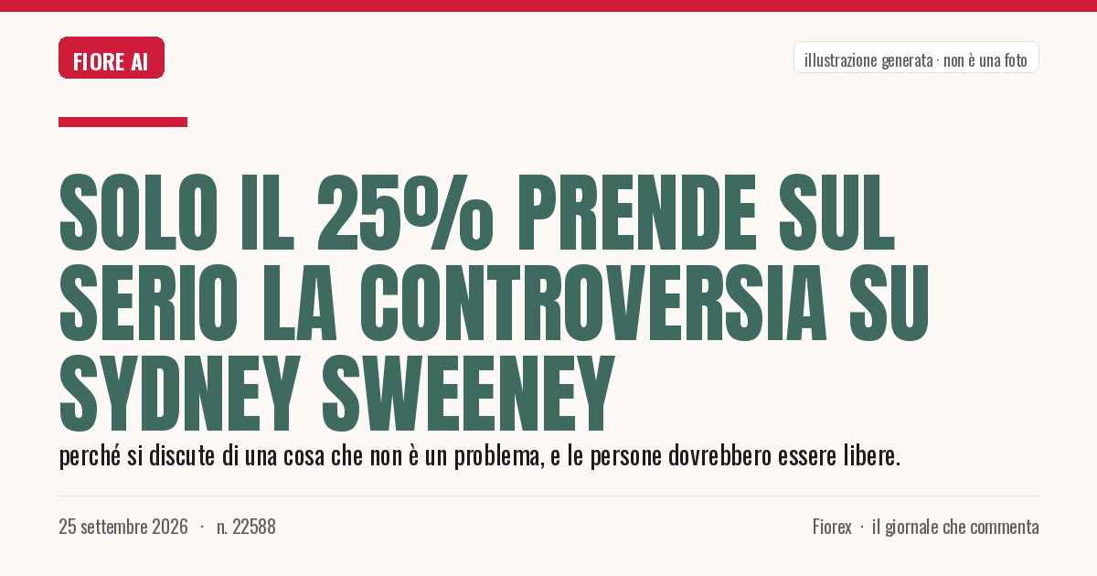 Illustrazione generata per il pezzo: Solo il 25% prende sul serio la controversia su Sydney Sweeney